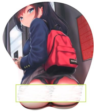 Tapis de Souris 3D avec protège - Poignets, Tapis de Souris de Jeu en Silicone Souple Ergonomique, Tapis de Souris Anime Mouse Soft pour Ordinateur Portable PC Tapis de Souris Sexy (RJ282)