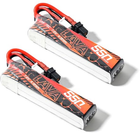 BETAFPV 2Stück Lava 550mAh 2S 7,6V 75C LiHV Lipo-Akku mit XT30-Anschluss, Wiederaufladbarer FPV Drohnen Lipo Akku, für 2S FPV Racing Whoop Drohnne Quadcopter wie Meteor85, Pavo Pico 2S Brushless Quad