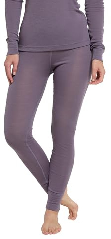 Mountain Warehouse Merino Womens Thermal Base Layer Pants - Lightweight Ladies Trousers, Breathable, Antibacterial Bottoms, High Wicking, Easy Care - for Outdoors Dusky Purple Women's Size 20