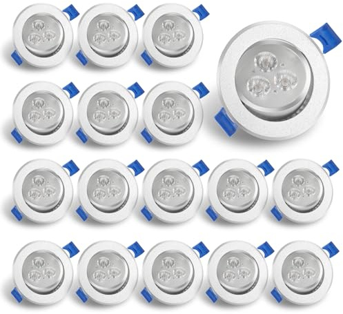 Herrselsam LED Einbaustrahler 3W Spot 230V Deckenspots Warmweiß Einbauspot Extra Flach Einbauleuchten Schwenkbar 30° für Wohnzimmer Badezimmer