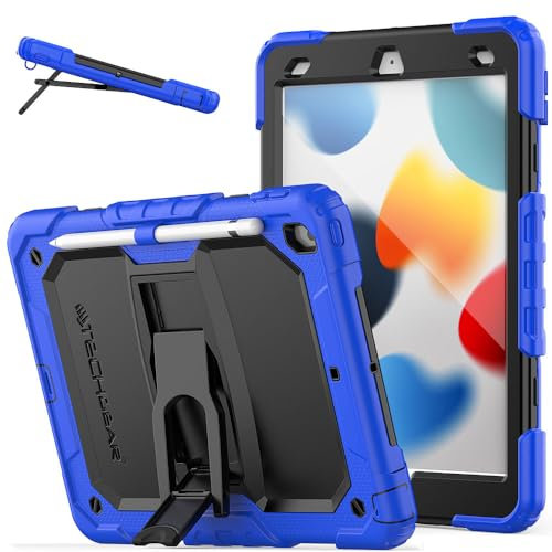 ArmourSHIELD Schutzhülle für Apple iPad 10,2 Zoll 2021/2020/2019 [9./8./7. Generation] Ganzkörper-Schutzhülle, strapazierfähig, stoßfest, mit klappbarem Ständer, Displayschutzfolie und Stifthalter