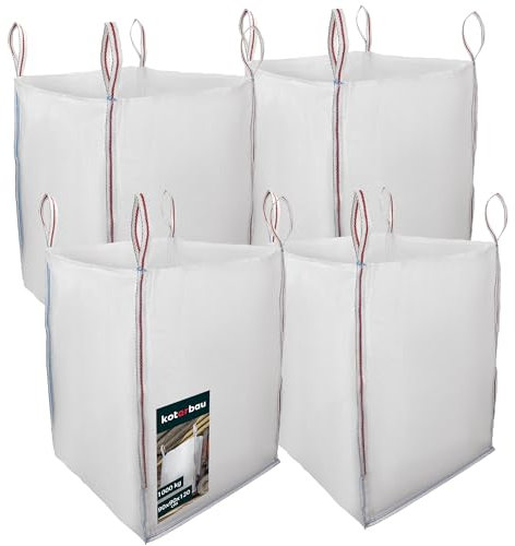 KOTARBAU® 4 St Big Bag Säcke 90x90x120 cm Gartenabfallsack Stabil Offen 1000 kg PP Schwerlastsack Gartenabfallsäcke Baumsack Gartentasche Abfallsäcke Schuttsäcke Bauschuttsäcke Garten Zubehör