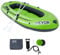 VEVOR Schlauchboot Fischerboot für 4 Personen, Robustes, Tragbares Bootsfloßkajak aus PVC, 45,6-Zoll-Aluminiumruder, Hochleistungspumpe, Angelrutenhalter und 2 Sitze, 499 kg Kapazität