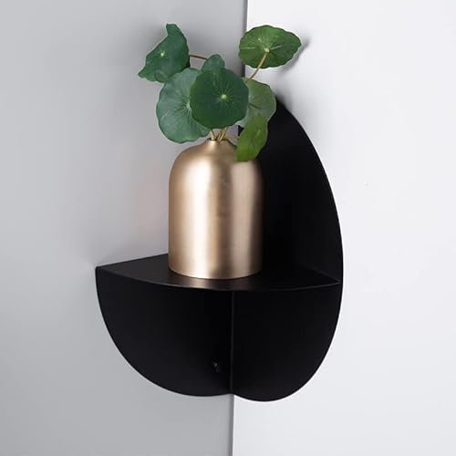 Nicht perforierte Regale zum Aufhängen Wohnzimmer TV-Wandregale Schlafzimmer Wandregal, dreieckig schwarz