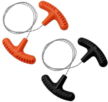 2 Stück Drahtsäge,Seilsäge,Edelstahl Saw,Survival Sägedraht aus,Taschensäge Wire Baum,Draht-Handkettensäge Drahtsägen Holz,Kinder Mini Notdrahtsäge,Manuell Schneidedraht,Stahldraht-Sägerolle