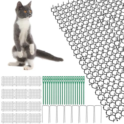 Maxentico 12 Piezas Repelente Gatos, Pinchos Anti Gatos, Antipalomas Malla, Ahuyentador De Exterior con Pinchos Evita Que Las Mascotas se Acerquen para Jardines Interiores Y Exteriores 15x20cm