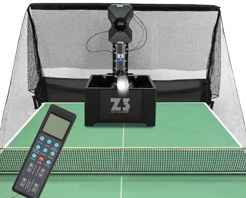HarBin-Star Automatische Tischtennis Ballmaschine, Tischtennis Roboter mit 100 Stück Kugeln & Netzen, Ping Pong Roboter, 10 Modi programmierbar, Automatic Launcher für Anfänger