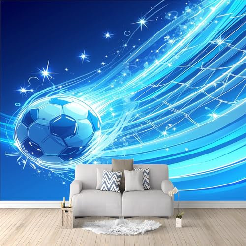 Papier Peint Intissé Étoile de football Déco Murale Maison Chambre Salon, Photo Murale Décorative - Pour Jeunesse Enfants 300 x 210 cm