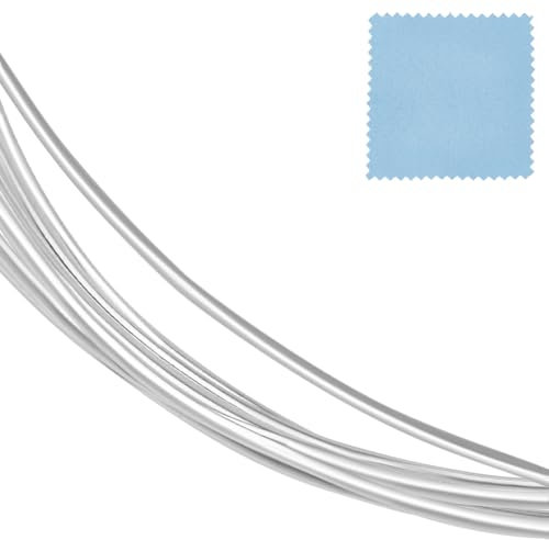 Beebeecraft 1.64 pie (0.5 m) 999 alambre Redondo de Plata Fina Medio Duro para Manualidades para Arreglos Florales Y Fabricación de Joyas