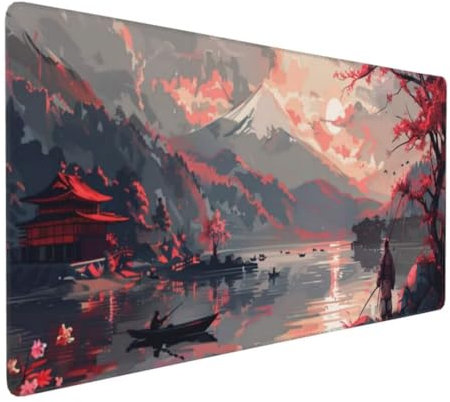 Japan Mauspad XXL Mauspad 900x400 mm Schreibtischunterlage, Wasserdicht Mauspad Landschaft Mousepad XXL, Gaming Mauspad Groß Verbessert Präzision und Geschwindigkeit, Gaming Zubehör Zimmer Deko -MU434