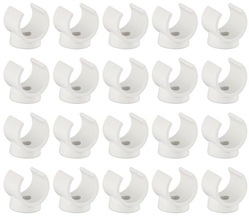 UEAVOID 20 Pezzi Fascette per Tubi in Plastica Clips a U Supporto per Tubi PEX Morsetti per Tubi dell'Acqua Condotti Vuoti (20mm) (Bianco)