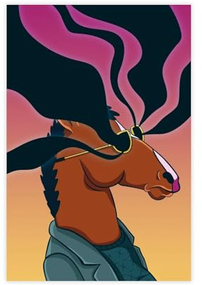 FISH DRAGATE Bojack Horseman 2 Leinwand-Poster, Wandkunst, Dekordruck, Bild Gemälde für Wohnzimmer, Schlafzimmer, Dekoration, ungerahmt, 30 x 45 cm