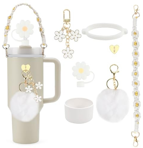 Yozexin Stanley Cup Zubehör Set, enthält 1Wasserflaschen Griffband, 1Silikon Becher Stiefel, Stanley Cup Strohhalm Abdeckung, Stanley Cup Accessories für Stanley Cup 800ml -1100ml Tumbler