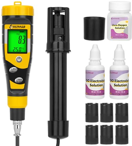 Messgerät für Gelösten Sauerstoff Tragbares Testkit für Gelösten Sauerstoff | Digitales Do Meter mit 3.6 Fuß Elektrode, für Teiche, Aquarien, Aquakultur mit Messbereich 0.0-40.0 Mg/L