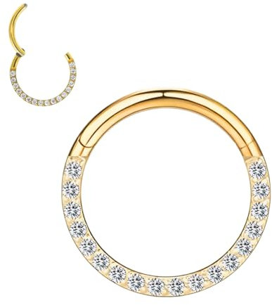 Medinah 16G Titanium Nasenpiercing Septum Piercing – Universal Scharniersegment für Septum, Nase, Lippe, Ohr – Gauge 1.2mm –nostril Piercing in Gold, Silber & Rosegold (Gold, 1,2mm | 6mm)