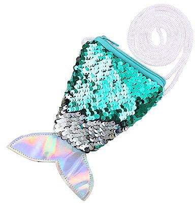 DEARMAMY Damen Meerjungfrau Flossen Geldbörse Aus Pailletten Modische Clutch Für ädchen Crossbody Tasche Für ünzen Geschenkidee