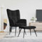 Myheimly Relaxsessel mit Hocker Sessel Polsterstuhl Stuhl Relaxstuhl Polstersessel Armsessel Ohrensessel Wohnzimmer Schwarz Samt