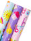 RUSPEPA Lot de 3 rouleaux de papier cadeau d'anniversaire pour filles – 43,2 cm x 3,05 m par rouleau – Papier cadeau d'anniversaire fantaisie rose et violet pour anniversaire de fille, fête prénatale