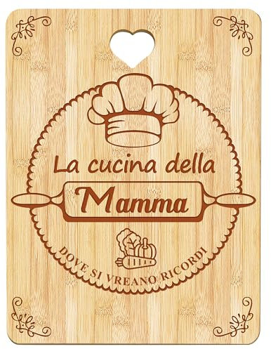 CaiTang Idee Tagliere in Bambù Inciso, Regalo Festa Della Mamma, Regalo Mamma Compleanno, Mothers Day Gift, Regali del Figlio/Figlia alla Madre Cucina Originali