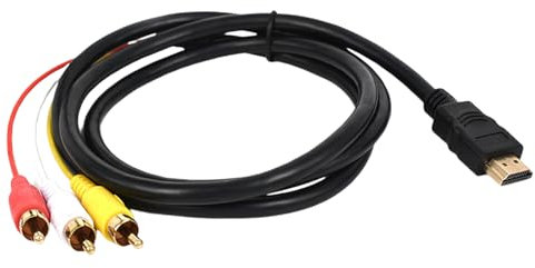 1.5m HDMI to 3 RCA AV Cable - Male Video/Audio Adapter for TV/DVD/Projectors (1080p HDTV Compatible, Black)
