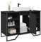 Iiaky Armoire lavabo de Salle de Bain Noir 91x35x60 cm,Meuble Vasque Salle De Bain,Meuble Salle De Bain Vasque