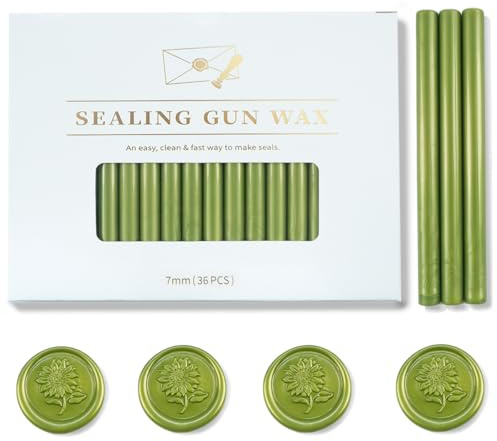 36Pcs Mustard Wax Seal Sticks, 7mm for Mini Glue Gun Sealing
