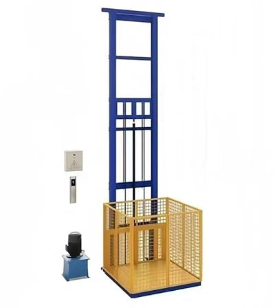 Hebebühne Maximale Tragfähigkeit von 500 kg hydraulischem Lastenaufzug, Fabrikführungsschienentyp Einfache kleine Hebeplattform Hublift
