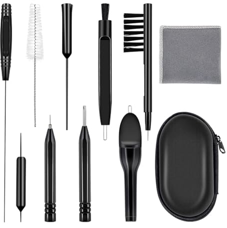 Eighosee Hearing Aid Cleaning Kit Hearing Aid Cleaning Tools Multi-Functional Earphone Earbuds Cleaner Set