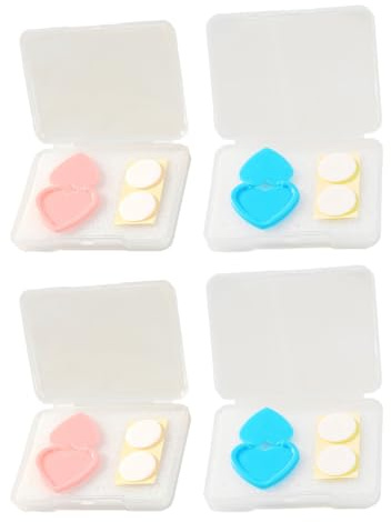 4 Stück Kunststoff Schutzabdeckung für LED Lichtpad Tasten, Herzform | A3/a4 Passend, Blau Rosa, Glatte Kanten und Sichtschutz für Kristallmalkunst