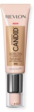 Revlon PhotoReady Candid Natural Finish Foundation, with Anti-Pollution, Antioxidant, Anti-Blue Light Ingredients, Butterscotch (310), 22 ml