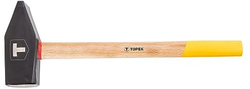 TOPEX Schlosserhammer Schlosser Hammer mit Stiel aus Holz - Schlosserhammer mit Holzstiel - Ingenieurhammer Stahlhammer Werkzeughammer Werkstatthammer mit Stiel Holzstiel – 10 kg