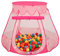 Selonis Tente 105X90cm/100 Balles Château avec Les Balles Plastiques Piscine À Balles pour Enfants, Rose: Jaune-Vert-Bleu-Rouge-Orange