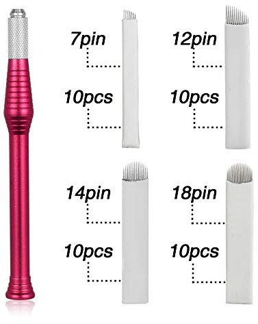 ATOMUS Microblading Kit Eyebrow Microblading Manual Tattoo Pen and Microblading Needles 7 Pin 12 Pin 14 Pin 18 Pin for Eyebrow Permanent Makeup