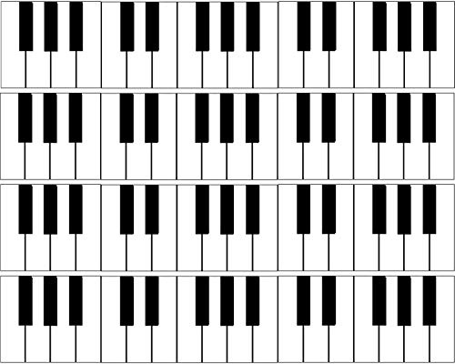 Piano Keyboard border Cake Band Ribbon Side Stripes Edible Icing or Wafer 4 strips approx 2 inch x 10 inch (Wafer)