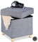 Relaxdays Sitzhocker mit Stauraum, weich gepolstert, gesteppt, Stoffbezug, Sitzwürfel, HxBxT: 40 x 38 x 38 cm, grau