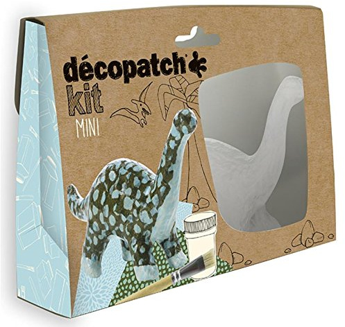 DÉCOPATCH Lot de 5 mini-kits Dinosaure animal papier - 2 feuilles Décopatch -pinceau - vernis colle