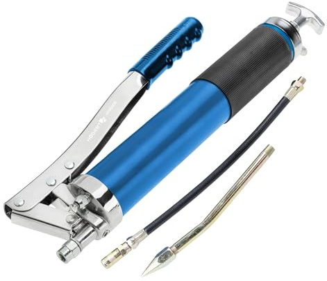 HÖGERT TECHNIK Pompe à graisse 10000 PSI, manuelle 600 g, à levier, dosage précis, avec tube de pression et tuyau pour lubrification facile