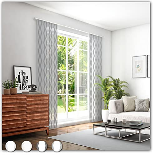 Neutex for you! AIKO Schiebevorhang, Gardine, Vorhang, Halbtransparent, 245 x 60 cm (H/B), 485602, Made in Germany, Oeko-Tex Standard 100, grau