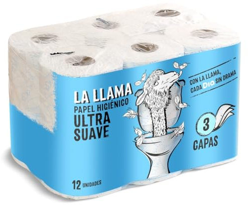 DIA LA LLAMA papel higiénico suave 3 capas paquete 12 uds