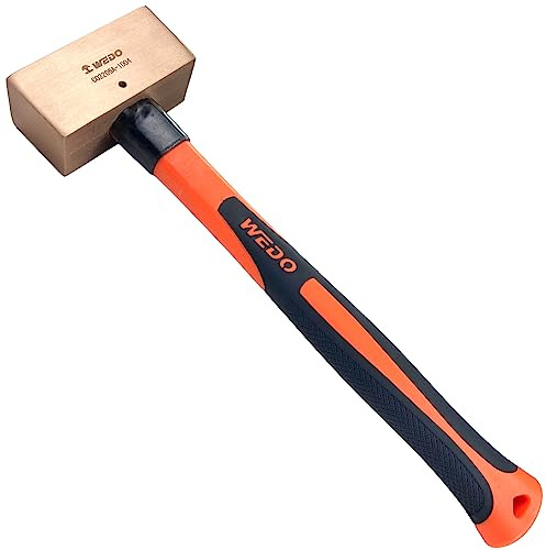 WEDO Martillo de doble cara de cobre, Herramientas, Martillo de trineo con mango de fibra de vidrio, 350 mm, 1000 g