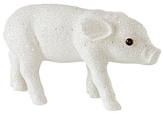 Gift Company Solna, Schweinchen M, Glitzer, weiß, 14x8x6cm