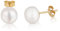 NKlaus Paar 8mm echte Süßwasserperle Ohrstecker 585 Gelb Gold 14 Karat Bouton Zuchtperlen Perlen Ohrringe Handverlesen 13214