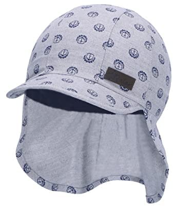 Sterntaler Unisex Kinder Schirmmütze Nackenschutz Anker Kindermütze, Lichtgrau, 47 EU