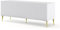BIM Furniture TV-Schrank Ravenna B 150 cm 3D mit gefräster Front Hochwertiges MDF Metallbeine Lowboard Schrank Sideboard Kommode Fernsehtisch (Weiße Matte, goldene Beine)