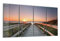 DEQORI Glasbilder Echtglas | Motiv Strandpfad in Abendsonne | horizontal 4-teilig 120x60 cm | große XXL Deko | Wandbilder für Wohnzimmer, Schlafzimmer, Flur & Küche | moderne Wanddeko
