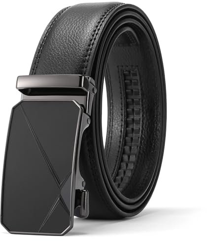 SENDEFN Gürtel Herren, Ledergürtel herren, Gürtel Ratsche Automatikschließe für Herren Jeans und Business Anzug, Breit 35mm,Größe Einstellbar Belt