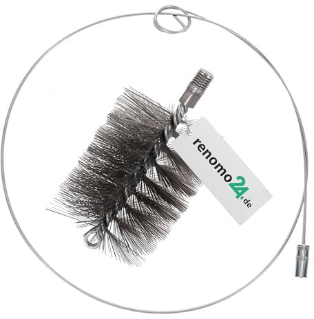 Renomo24 Heizkesselbürste + Schubstange Kaminbesen Flexstange Set Kehrbesen Schubstange (30mm, Schubstange - 1m)