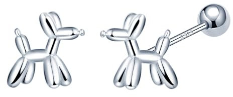 CONILOK Tier Ohrringe 925 Stecker Dackel Hund Ohrstecker Silber mit Schraubverschluss Damen Schmuck Ohrring Geschenke für Frauen Mädchen Freundin Mutter Geburtstag Weihnachtstag Valentinstag