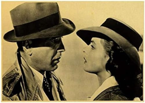 Poster Casablanca Vintage Filmplakat Wandkunst Bilder Poster Und Drucke Filmstills Leinwand Malerei Kunst Wand Home Decor 50X70Cm Kein Rahmen