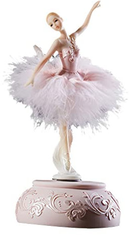 rongweiwang Ballerina Spieluhr, Elegantes tanzendes Mädchen, bastelt Figuren, drehbare Ornamente, Freund, Weihnachten, Hochzeit, Geburtstagsgeschenk, Rosa